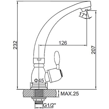 Товар: Кран для одного типа воды Ledeme 4196L Хром - фото 2 Кран для одного типа воды Ledeme 4196L Хром — фото 2, Краны
