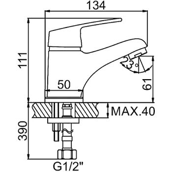 Смеситель для раковины Ledeme H16 1016L Хром — фото 2, Смесители для раковины