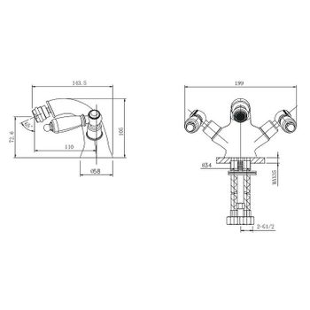 Смеситель для биде Caprigo Adria-Classic Metal Edition 03M-530-crm Хром — фото 2, Смесители для биде