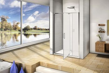 Душевая дверь Good Door Orion WTW-PD-90-G-CH 90 профиль Хром стекло Grape — фото 3, Распашные душевые двери