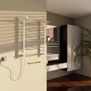 Электрический полотенцесушитель Altasan Горизонт 80х50 П Горизонт8050П с полкой Хром — фото 3, Электрические полотенцесушители