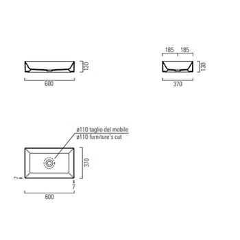 Раковина-чаша GSI Kube X 60 945304 Agave opaco — фото 2, Раковины накладные