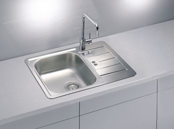 Мойка для кухни LINE 60 NAT-90 615X500 в компл. с сифоном 1064388, — фото 2, Кухонные мойки