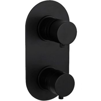 Смеситель для душа Remer Minimal Thermo NT93KBNO с термостатом Черный матовый — фото 1, Смеситель для душа