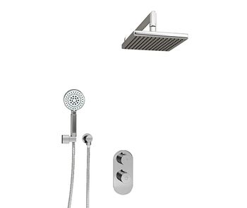 A16028 Thermo Встраиваемый комплект для душа с верхней душевой насадкой и лейкой — фото 1, Встраиваемые душевые комплекты