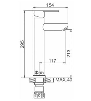 Смеситель для раковины Accoona H103 A91103 Нержавеющая сталь — фото 6, Смесители для раковины