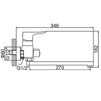 Смеситель для ванны Ledeme H34 2234L универсальный Хром — фото 7, Смеситель для ванны