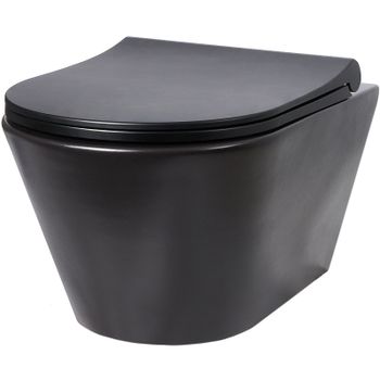 Унитаз Creto Logan L3 1003-002-L3BlMat подвесной Черный матовый без сиденья — фото 1, Подвесные унитазы