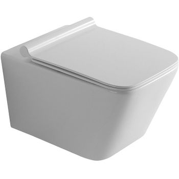 Унитаз Creto Logan L2 1002-001-L2W подвесной Белый с сиденьем Микролифт — фото 1, Подвесные унитазы