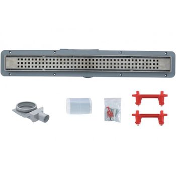 Душевой лоток Bettoserb Net Line 850 13702519 с решеткой Хром матовый с перфорацией / полая под плит — фото 1, Душевые лотки