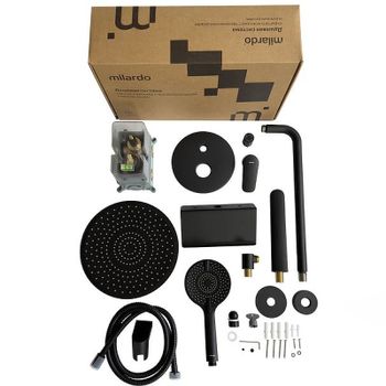 Душевая система Milardo Rora RORBL03M68 Черная матовая — фото 4, Встраиваемые душевые комплекты