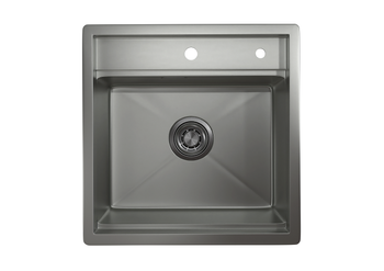 Granula-KS-5051, СТАЛЬ МАТОВАЯ , стальная кухонная мойка KITCHEN SPACE — фото 2, Кухонные мойки