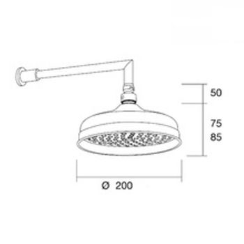 Верхний душ Margaroli Luxury L206CR Хром — фото 2, Верхние души