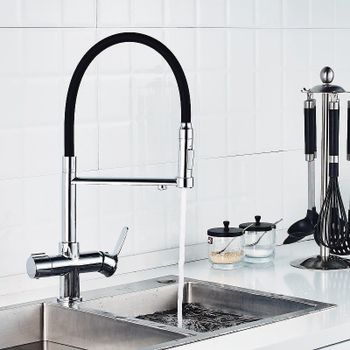 Смеситель для кухни Haiba HB76854 Хром Черный — фото 4, Смесители для кухни