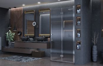 Душевой уголок Ambassador Diamond 100х100 12011110 профиль Хром стекло прозрачное — фото 8, Квадратные душевые уголки