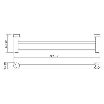Donau K-9440 Держатель полотенец двойной — фото 4, Полотенцедержатели