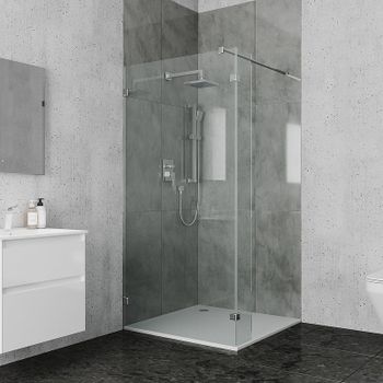 Душевая перегородка Ambassador Walk-in 100х200 15031106 профиль Хром стекло прозрачное — фото 1, Душевые перегородки