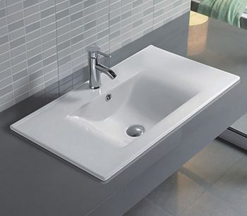 Раковина CeramaLux 81 JY-807-80 Белая — фото 2, Раковины встраиваемые сверху