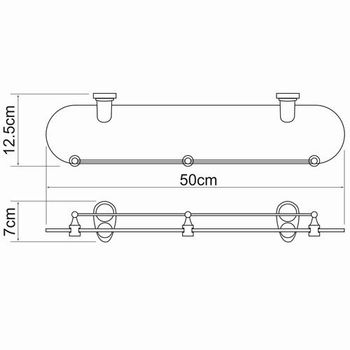 Аксесс Main K-9244 Полка стеклянная (блистер), хром, WasserKRAFT — фото 4, Полки для ванной и душа