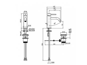 Смеситель для раковины Fima Carlo Frattini Spillo Up F3031XSCR Хром — фото 2, Смесители для раковины