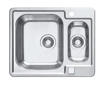 Мойка для кухни LINE MAXIM 50 SAT-90 610X500 в компл. с сифоном 1130555, — фото 1, Кухонные мойки