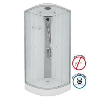 Душевая кабина Niagara Eco E90/13/MT (90х90х215) низкий поддон(13см),стекло матовое,3 места — фото 2, Душевые кабины