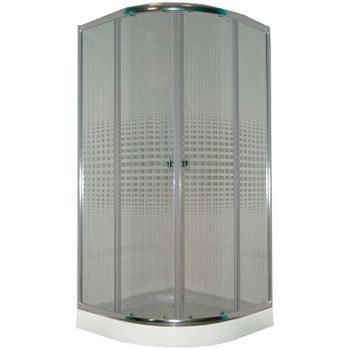 Душевой уголок Parly 90x90 Z9111 профиль Хром стекло прозрачное с рисунком — фото 1, Душевые уголки четверть круга