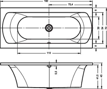 Акриловая ванна Riho Lima 160x70 B050001005 (BB4200500000000) без гидромассажа — фото 2, Акриловые ванны
