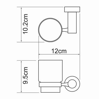 Аксесс Donau K-9428C Подстаканник одинарный (блистер), КЕРАМИКА, хром, WasserKRAFT — фото 4, Прочие аксессуары и комплектующие