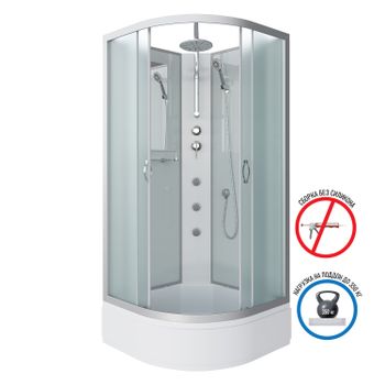 Душевая кабина Niagara Classic NG-3301-14BKTG (90х90х210) средний поддон(26см),стекло матовое,4 мест — фото 2, Душевые кабины