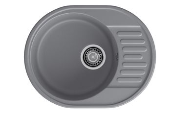 GRANFEST Мойка QUARZ 58 1-чаша+крыло 620*480мм темно-серый арт.GF-Z- — фото 1, Кухонные мойки