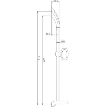 Душевая штанга Haiba HB8006 Хром — фото 2, Штанги для душа
