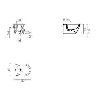 Биде GSI Modo 9864111 подвесное Белое — фото 2, Биде подвесные