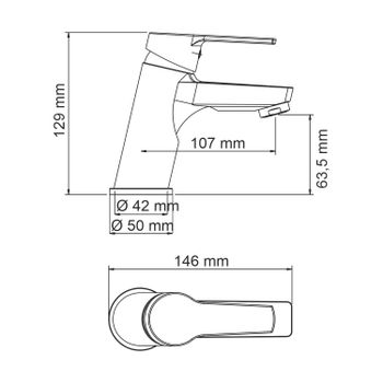 Rhin 4403 Смеситель для умывальника — фото 11, Смесители для раковины