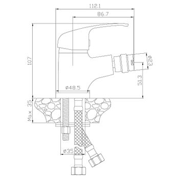 Смеситель для биде Rossinka Y35-51 Хром — фото 2, Смесители для биде