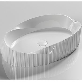 Раковина-чаша CeramaLux 60 78750 Белая глянцевая — фото 1, Раковины накладные