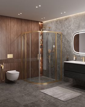 Душевой уголок CEZARES MOLVENO-R-22-100+20-C-BORO-IV — фото 1, Душевые уголки