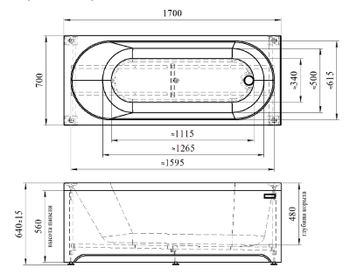 Акриловая ванна Radomir Vannesa Виктория 170х70 2-01-0-0-1-245Р без гидромассажа — фото 3, Акриловые ванны