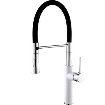 Смеситель для кухни Accoona A4890GF-1 Белый Хром Черный — фото 1, Смесители для кухни