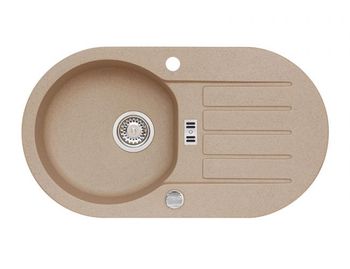 Мойка для кухни ALVEUS NIAGARA 40 GRANITAL ARCTIC-G11 780x435x160;1x с сифоном 1105297, — фото 1, Кухонные мойки