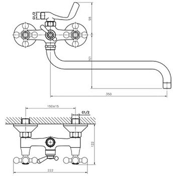 Смеситель для ванны Haiba HB2719 универсальный Хром — фото 2, Смеситель для ванны