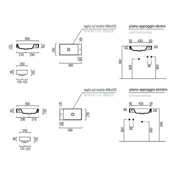 Раковина GSI Nubes 50 9637111 Белая — фото 2, Мини-раковины