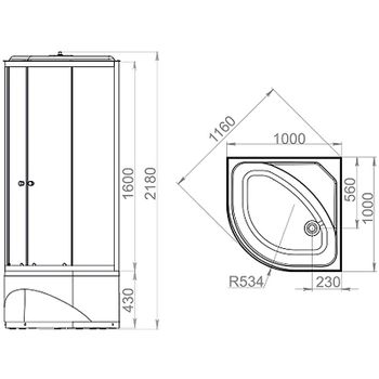 Душевая кабина Melodia della vita Classica 100x100 MB01002 без гидромассажа — фото 2, Душевые кабины