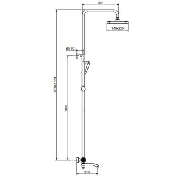 Душевая система Raglo R01.26.03 с термостатом Золото матовое — фото 2, Душевые стойки