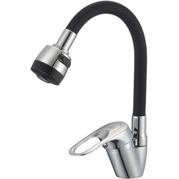 Смеситель для кухни D-Lin D150628-1T Хром Черный — фото 1, Смесители для кухни