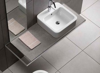 Раковина Hatria Happy Hour 48 Y0M701 Белая — фото 2, Раковины накладные