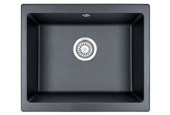 Granula-5551, ШВАРЦ (чёрный металлик), кухонная мойка, кварц — фото 1, Кухонные мойки
