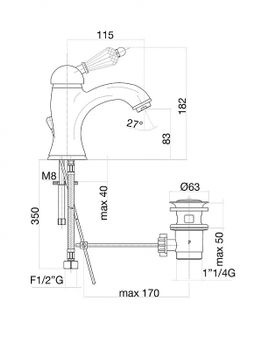 Смеситель для раковины Fiore Imperiale Sky 82OO5221 Золото — фото 2, Смесители для раковины