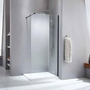 Душевая перегородка Parly 100 T100B профиль Черный стекло прозрачное — фото 1, Душевые перегородки