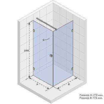 Душевой уголок Riho SZ Scandic NXT X201 77х77 L G001031120 (GX02022C1) профиль Хром стекло прозрачно — фото 2, Прямоугольные душевые уголки